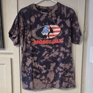 Mossy Oak Tie-Dye Short Sleeve Tee - Black and Purple